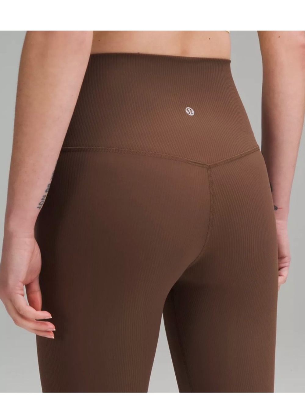 Lululemon Dark Brown Align High Rise Ribbed Leggings Tights 28" Size 6 - Picture 2 of 9